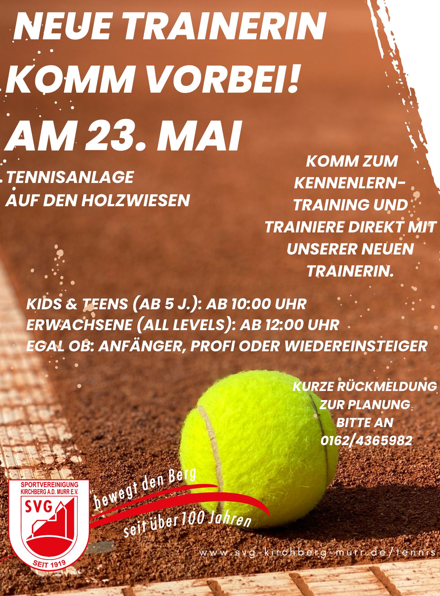 Schnuppertraining mit neuer Trainerin – Jetzt Tennis ausprobieren!